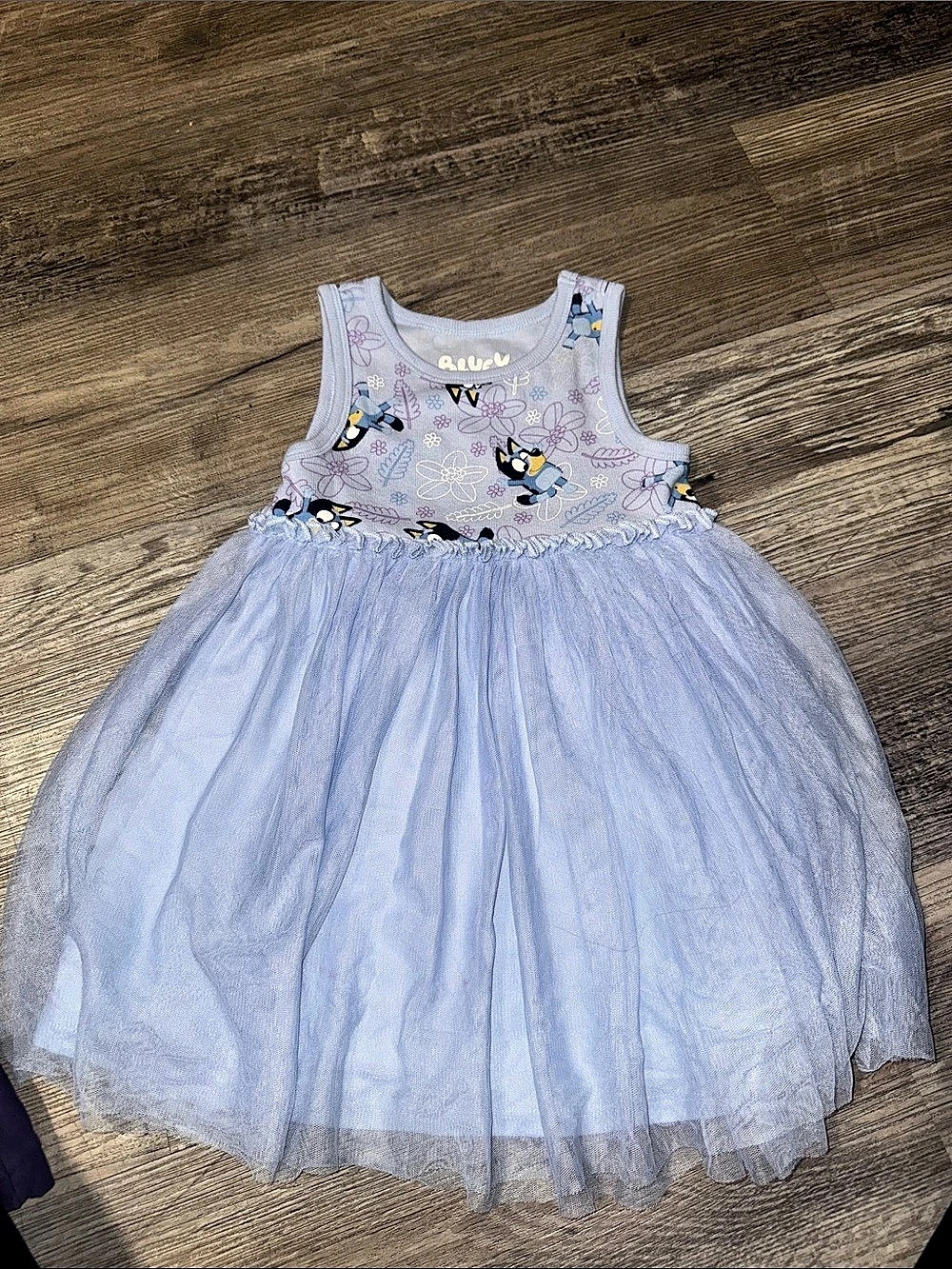 Bluey Girls Floral Tulle Dress Size 4